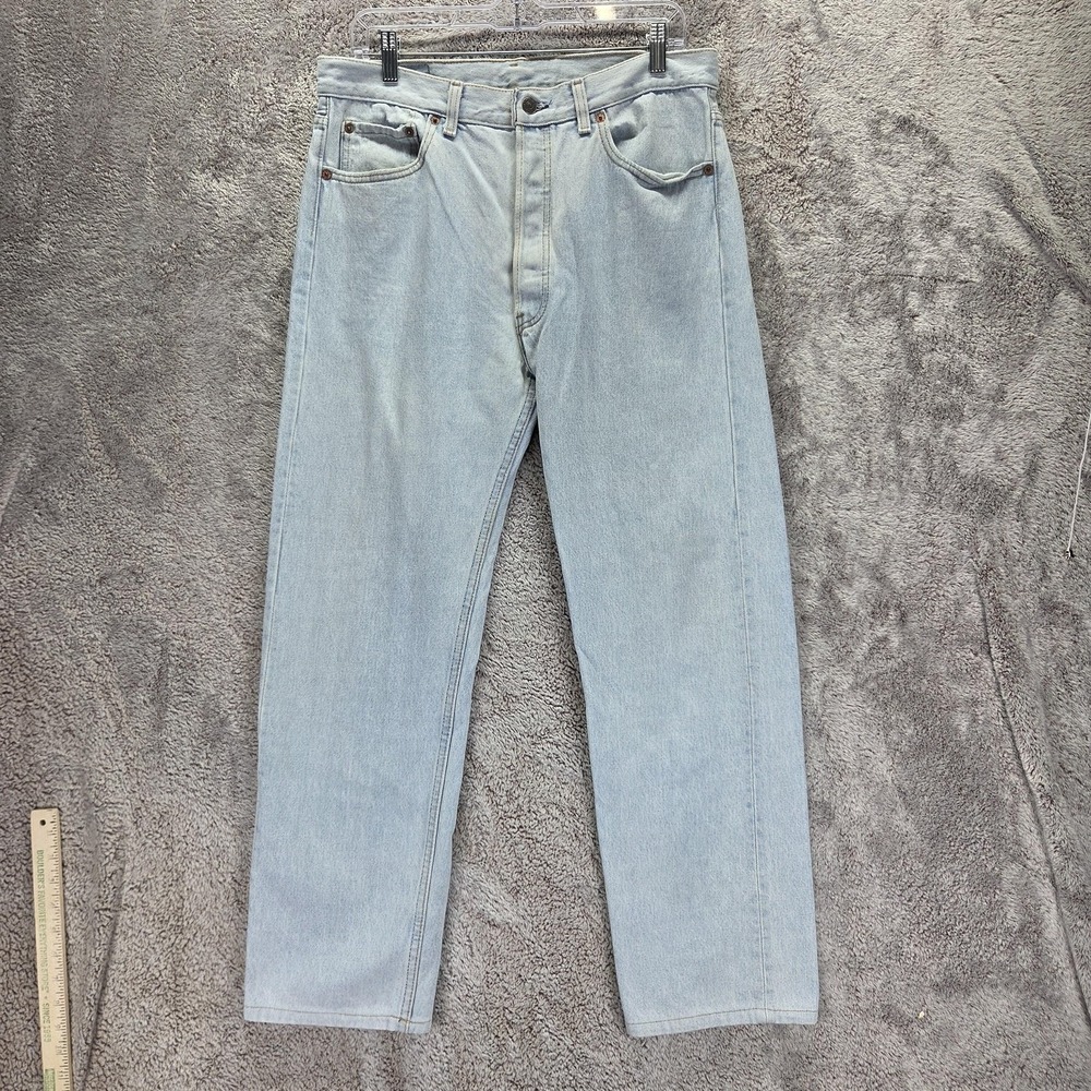 Vintage Levis 501XX Jeans Mens Made In USA Button Fly Altered Hem Fits 32x28